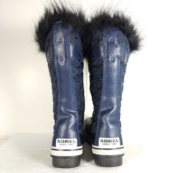 Sorel Women's Tofino II US 10 Blue Black Waterproof Faux Fur Winter Boots - Picture 10 of 12